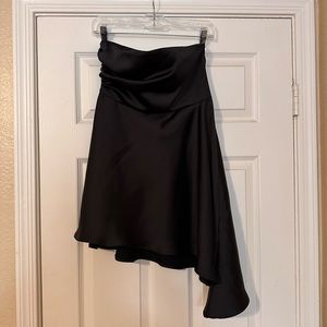 Asymmetrical Satin Strapless Dress